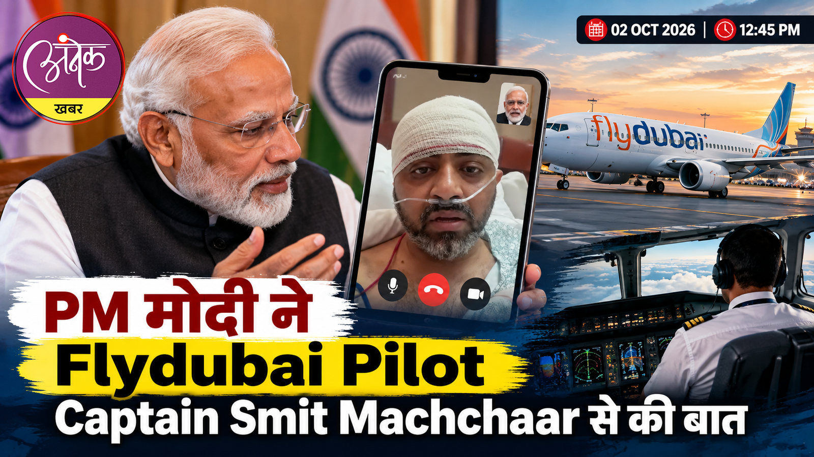 PM मोदी ने फ्लाईदुबई पायलट स्मित मच्छार से की बात
